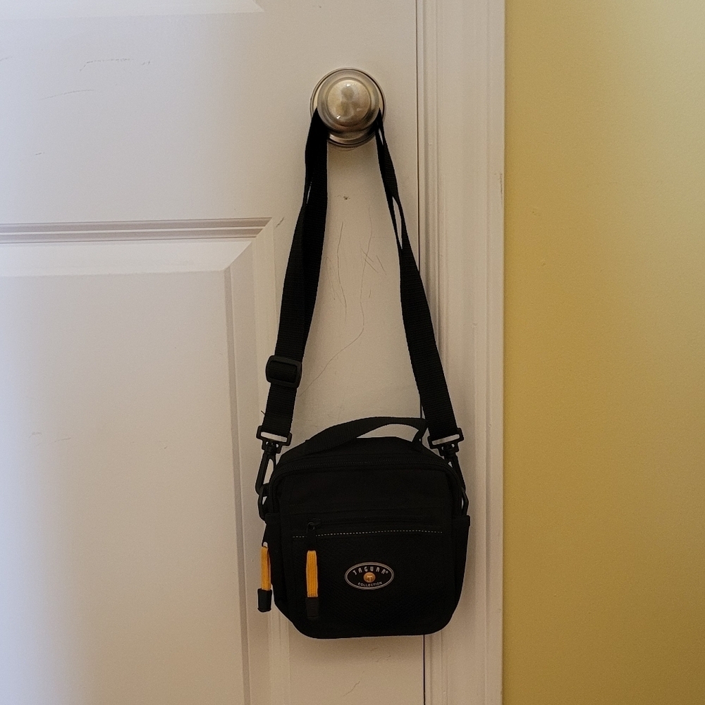 Jaguar Collection belt pouch fanny pack waist bag hip bum black nylon vintage